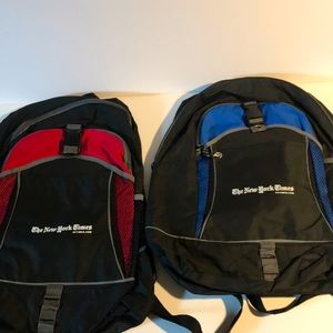 The New York Times Back Pack Set (2) backpacks Super Light Weight Material NWT